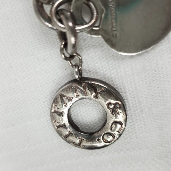Gorgeous Vintage Tiffany & Co 925 Sterling Silver Heart & Tag Toggle Bracelet - Picture 8 of 14